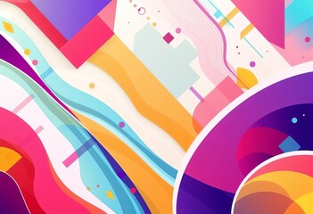 Vibrant geometric shapes and flowing wave patterns create a dynamic abstract backdrop, modern, modern texture
