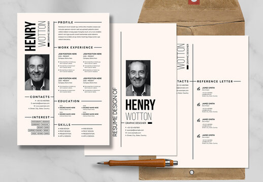 Minimal Resume Layout With Cover Page