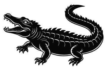 Naklejka premium Alligator silhouette vector