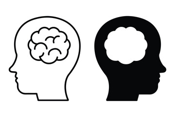 Head with Brain Symbol Icon Vector Illustration.