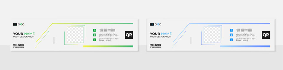 Obraz premium Modern simple minimalistic professional email signature template design layout.