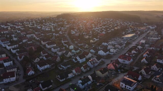 Fly with me from above of the Bavarian city roofs 
