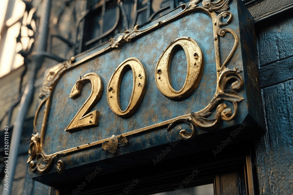 Poster Close-up of a sign on the side of a building, with clear text and a simple design