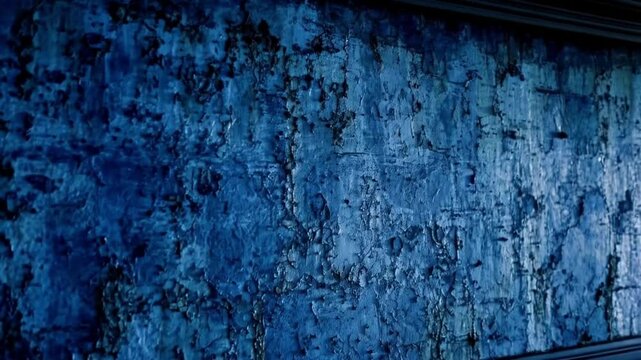 Close up Textured Blue Grunge Wall &ndash; Abstract Background with Rustic Aesthetic