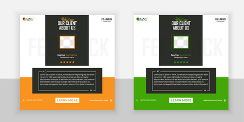 Modern Cleint Testimonial and Client feedback design template layout .