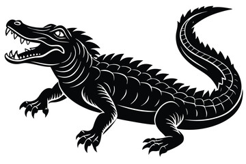 Obraz premium Alligator silhouette vector