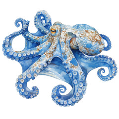 Fototapeta premium Graceful octopus swimming in vibrant ocean waters marine life underwater close-up nature