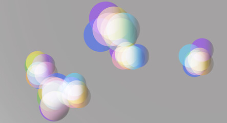 Colorful Overlapping Semi-Transparent Circles on a Soft Gray Background.
