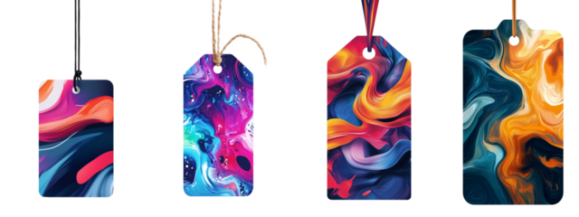 Set of a colorful tag, isolated on a transparent background.