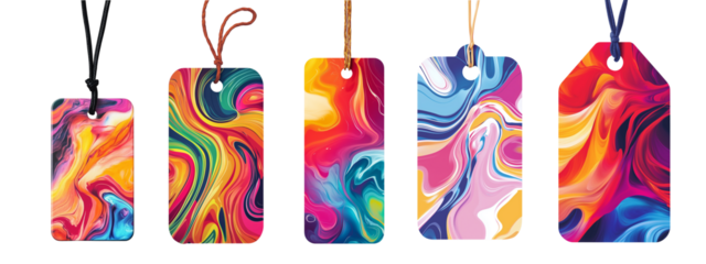 Set of a colorful tag, isolated on a transparent background.