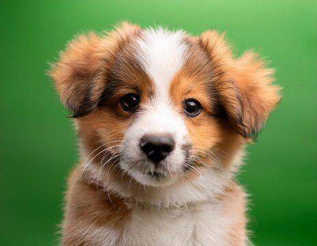 adorable cute puppy face emoji on soft green background
