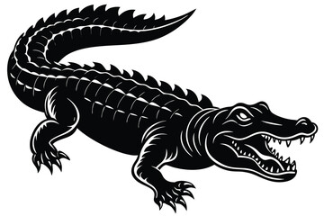 Naklejka premium Alligator straight tail silhouette