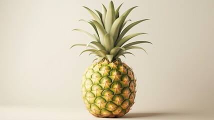 Fototapeta premium Pineapple on a white background, copy space for text 