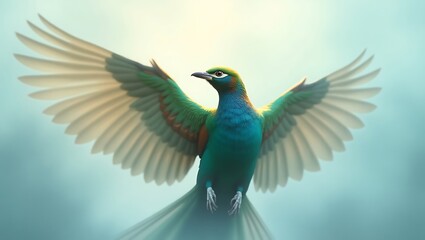 Obraz premium peacock feather in flight