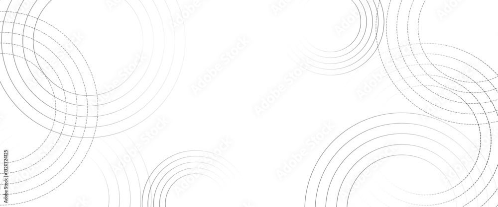 Poster vector digital future technology concept. abstract white background with black circle rings.