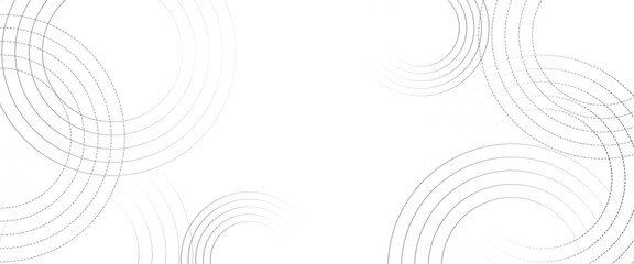 Fototapeta premium Vector digital future technology concept. Abstract white background with black circle rings.