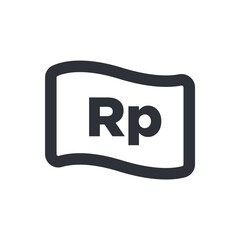 An icon of the Indonesian Rupiah currency, ideal for finance, money, or e-commerce themes.