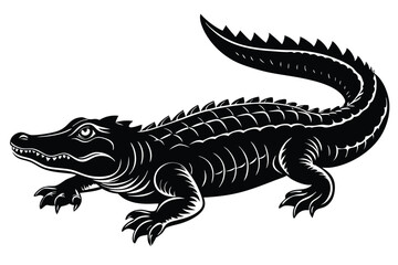 Fototapeta premium Alligator straight tail silhouette