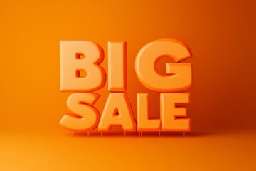 Bright orange big sale sign promoting discounts on various products during a seasonal event