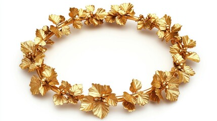 Obraz premium Oval gold leaf wreath, delicate design