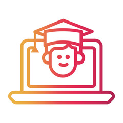 graduate Line Gradient Icon