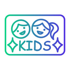 kids Line Gradient Icon