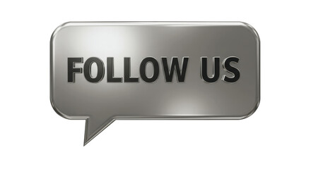 Isolated 'Follow Us' Speech Bubble Button Sign