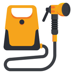 Camping shower vector cartoon illustration isolated on a white background.