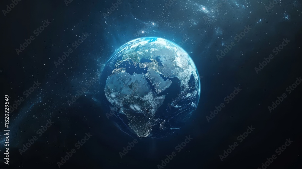 Poster abstract blue digital background with a global network and connectivity. abstract technology. abstra