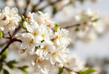 Serene white blossoms on pristine white background, radiating purity, photography, macro
