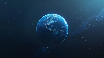 Fototapeta premium Abstract blue digital background with a global network and connectivity. Abstract technology. Abstract Network World. Glowing blue digital globe. Digital Earth. Global network. 
