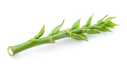 Obraz premium A Fresh Green Bamboo Shoot Isolated on White