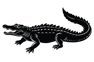 silhouette of an American Alligator