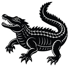 Naklejka premium Alligator vector silhouette