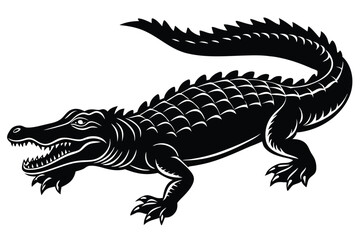 Obraz premium Alligator vector silhouette illustration black color