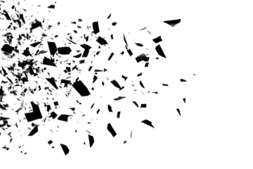 black confetti on transparent background