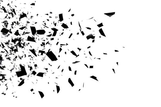 black confetti on transparent background