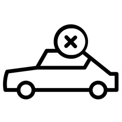 Service Failure Car Line Icon