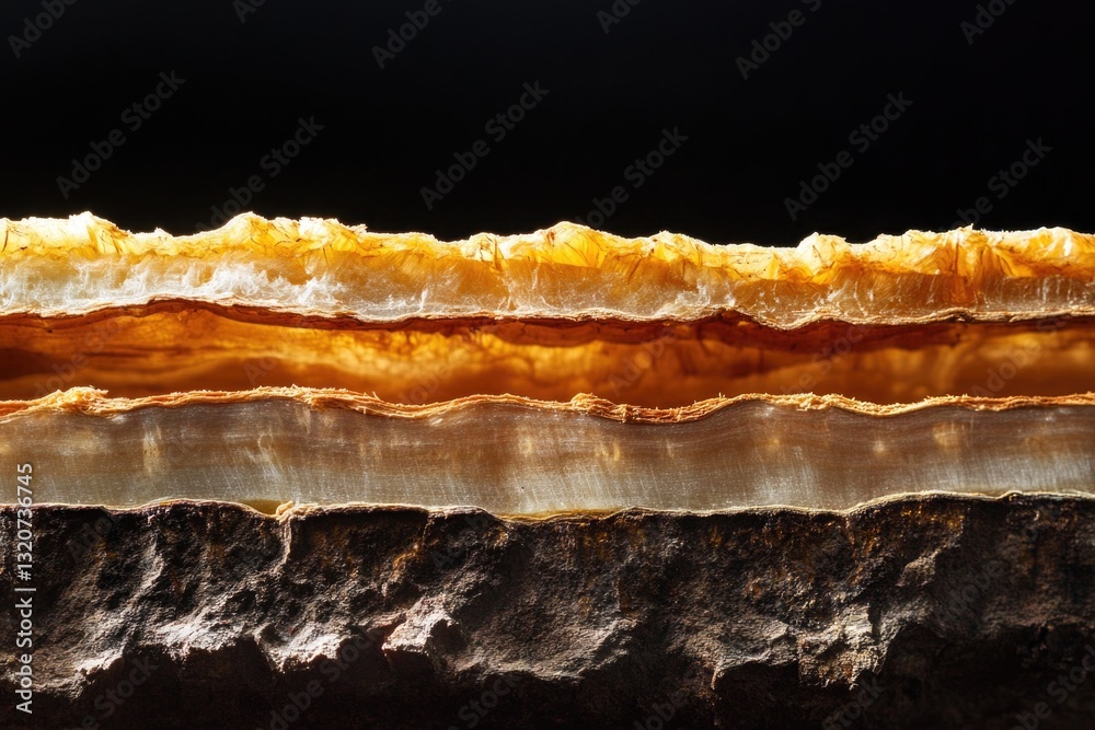 Poster a detailed view of a rock with a dark background, suitable for science or educational uses
