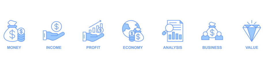 Cash flow banner web icon vector illustration concept for business and finance circulation with icon of money, income, profit, economy, analysis, business, and value