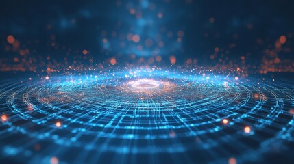 A futuristic global blockchain network with nodes and encrypted smart contract transactions