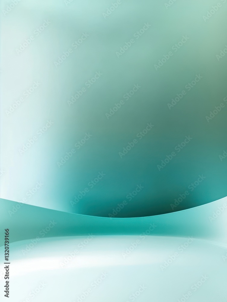 Leinwandbilder serene teal gradient waves abstract background image calm artistic modern aesthetic design backdrop 