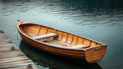 Obraz premium Wooden Rowboat on Lake
