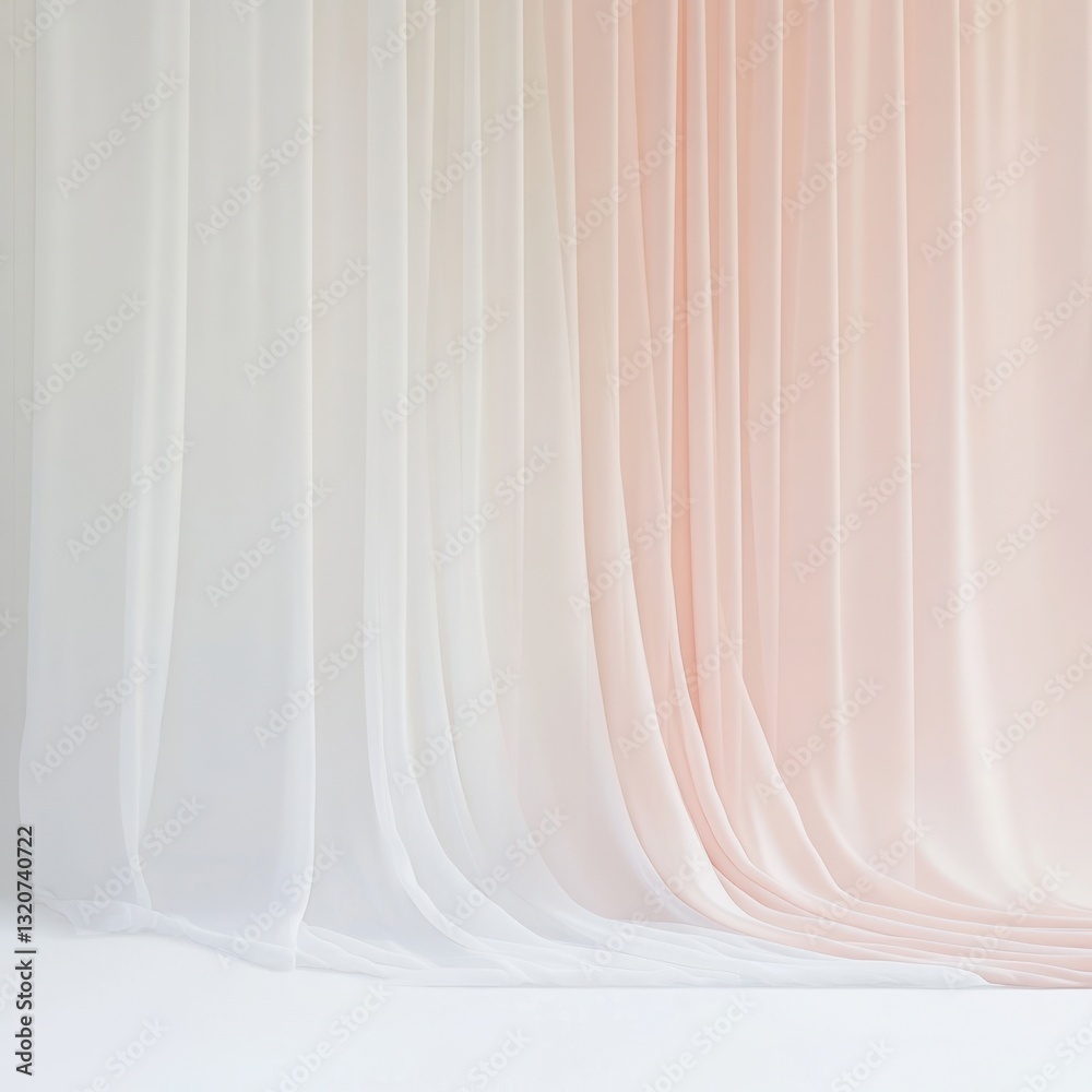 Aufkleber elegant ombre fabric backdrop graceful draping cloth in soft white to delicate pink perfect for stud