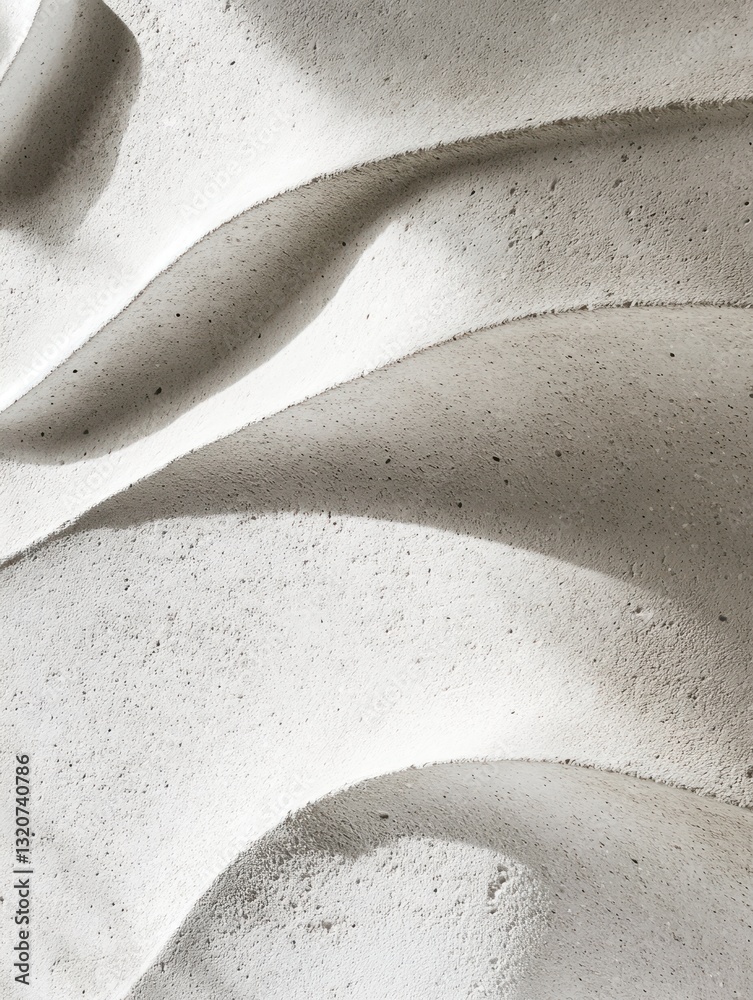 Fototapete curved concrete texture with shadow serenity abstract stone surface design for modern architecture