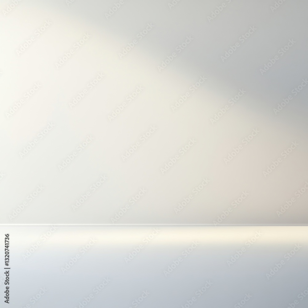 Aufkleber serene minimalism of an empty white room illuminated by soft natural light creating peaceful atmosph