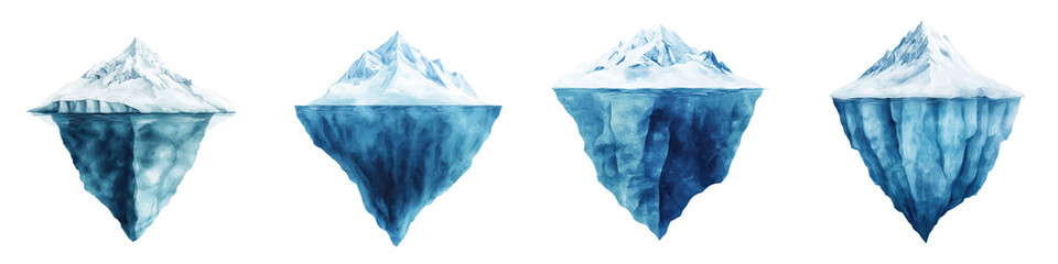 Obraz premium Intriguing Iceberg Formations Mysterious Shapes Emerge from the Depths Revealing the Hidden Wonders of the Arctic and Antarctic Landscapes