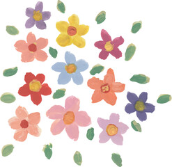 pastel color roses hand drawn watercolor art