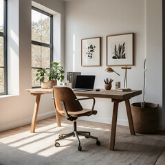 Fototapeta premium Minimalist Workspace with Natural Light