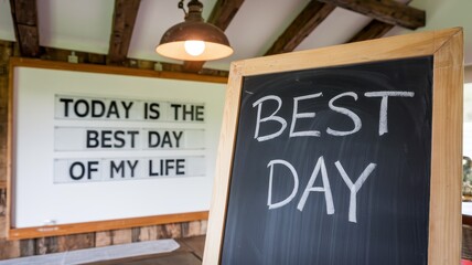 Best Day Ever: Inspirational Message on Chalkboard